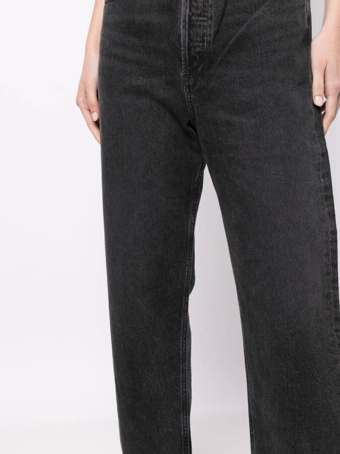 AGOLDE 90s jeans met gesmockte taille Zwart