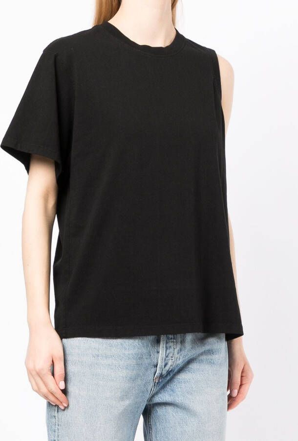 AGOLDE Asymmetrisch T-shirt Zwart