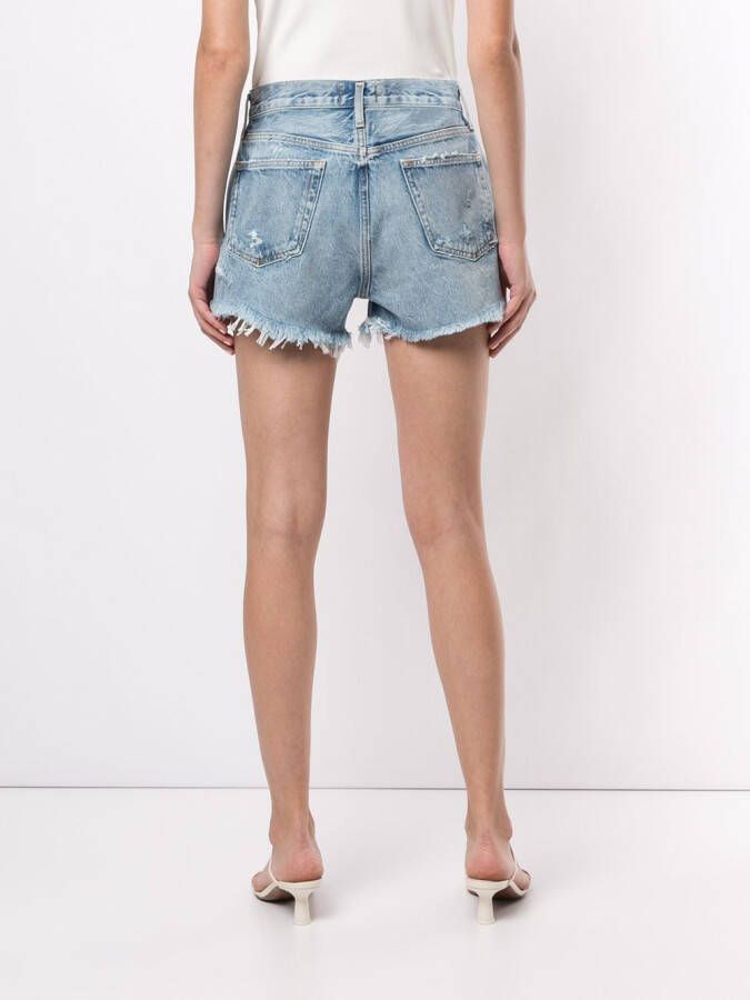 AGOLDE Gerafelde shorts Blauw
