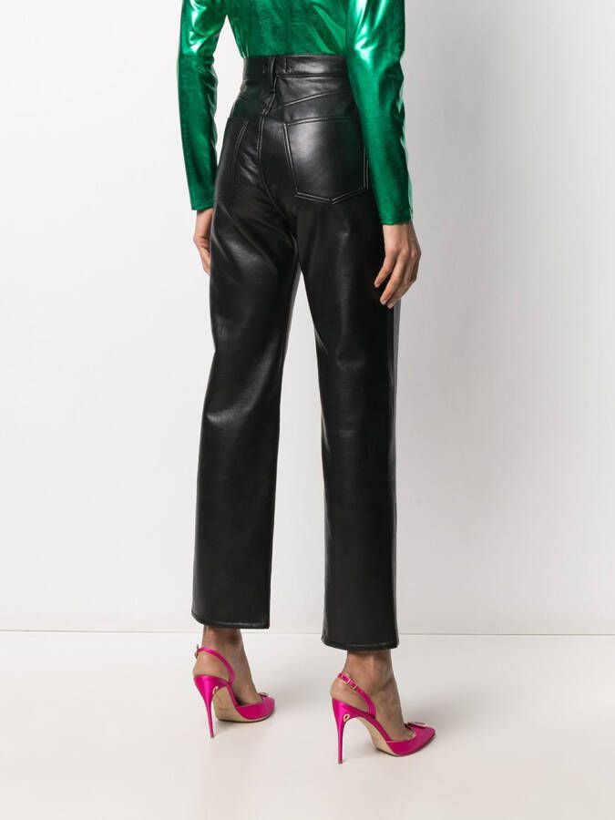 AGOLDE Leren broek Zwart