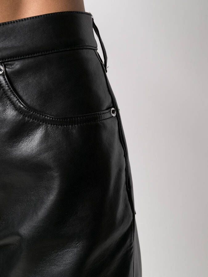 AGOLDE Leren broek Zwart