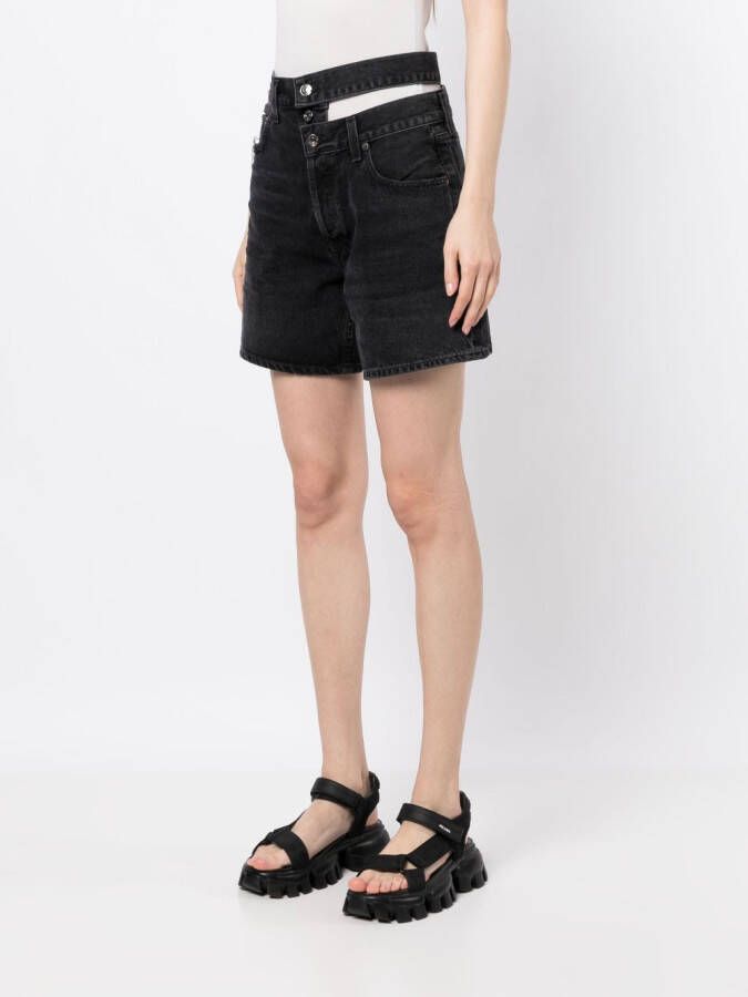 AGOLDE Shorts met tailleband Zwart