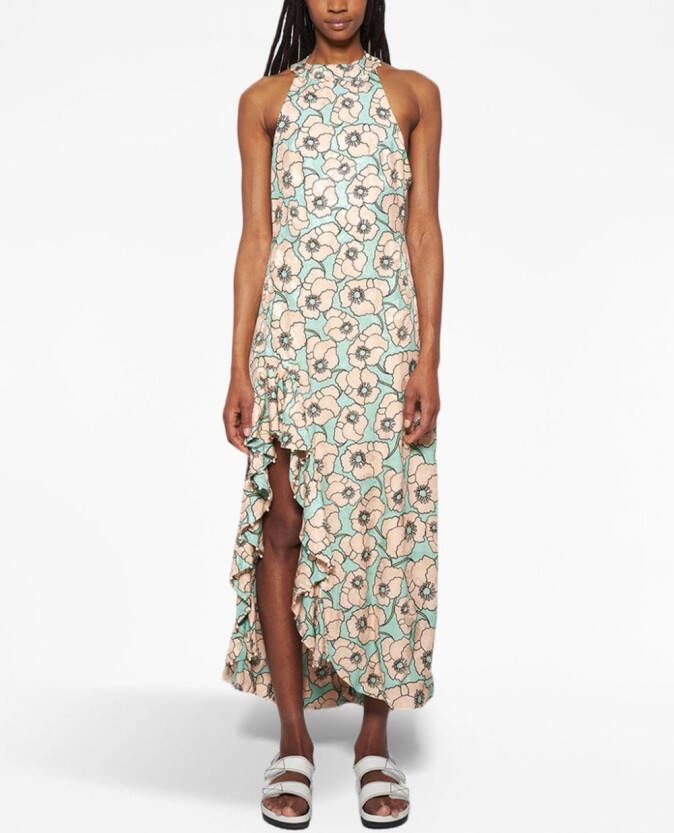 Agua By Agua Bendita Midi-jurk met bloemenprint Blauw