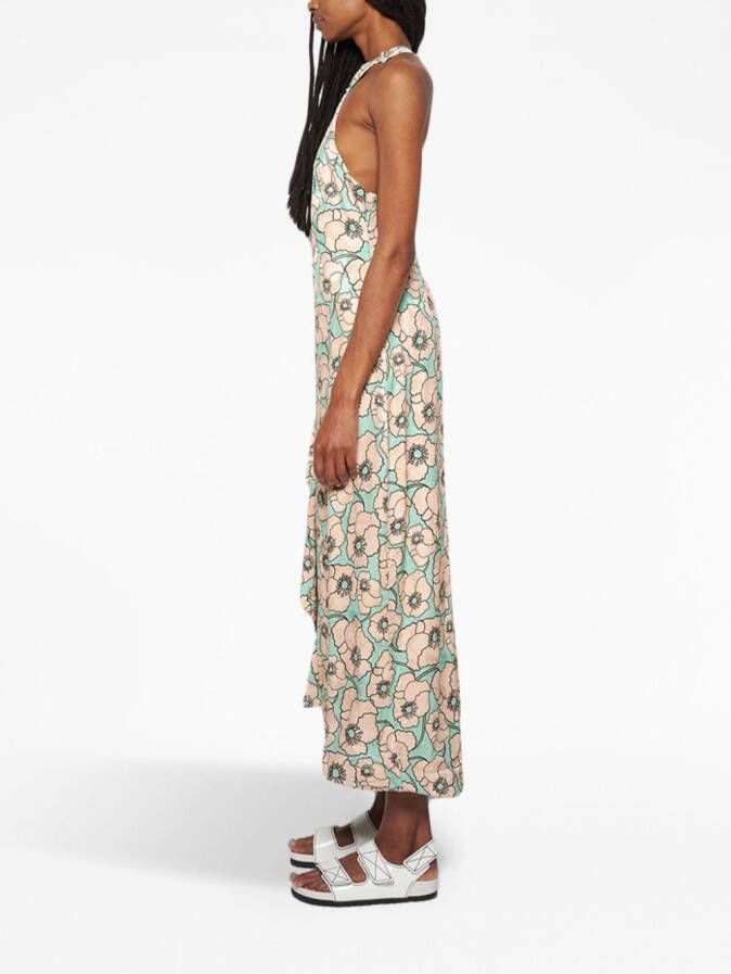 Agua By Agua Bendita Midi-jurk met bloemenprint Blauw