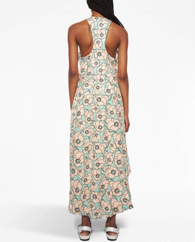 Agua By Agua Bendita Midi-jurk met bloemenprint Blauw