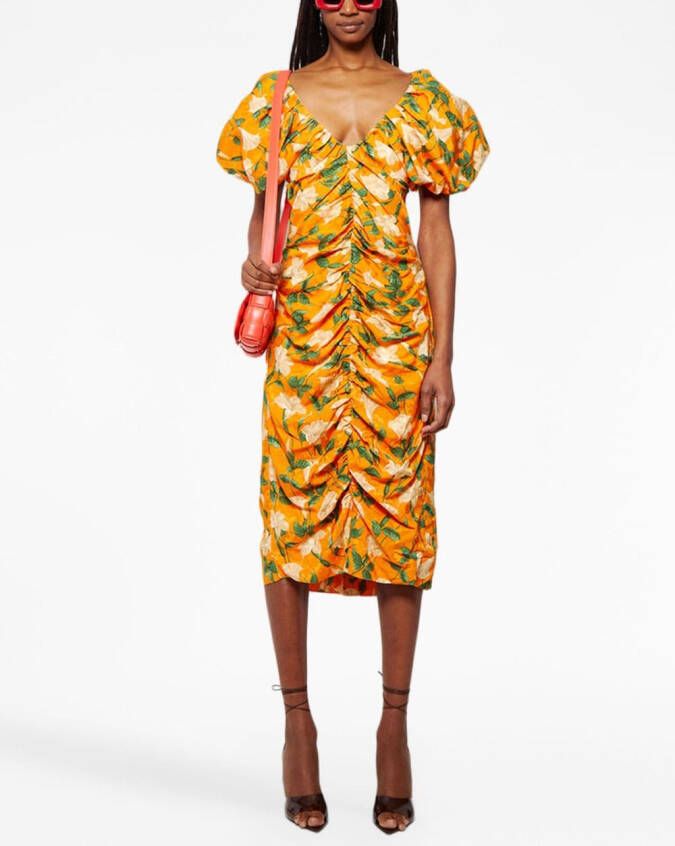 Agua By Agua Bendita Jurk met bloemenprint Oranje