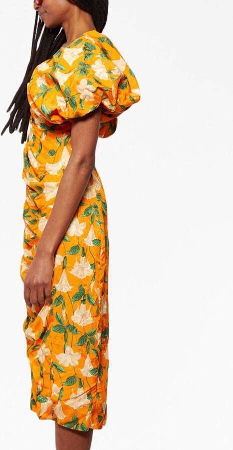 Agua By Agua Bendita Jurk met bloemenprint Oranje