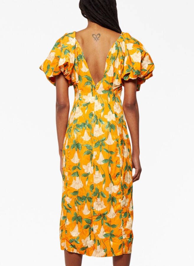 Agua By Agua Bendita Jurk met bloemenprint Oranje