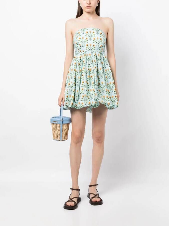 Agua By Agua Bendita Mini-jurk met bloemenprint Blauw