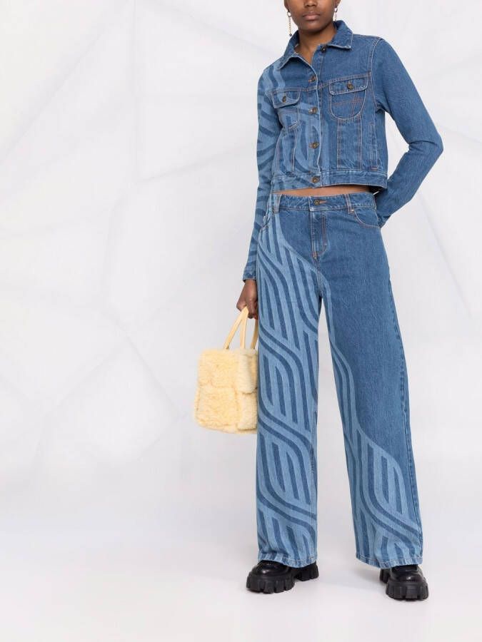 Ahluwalia Denim jack Blauw
