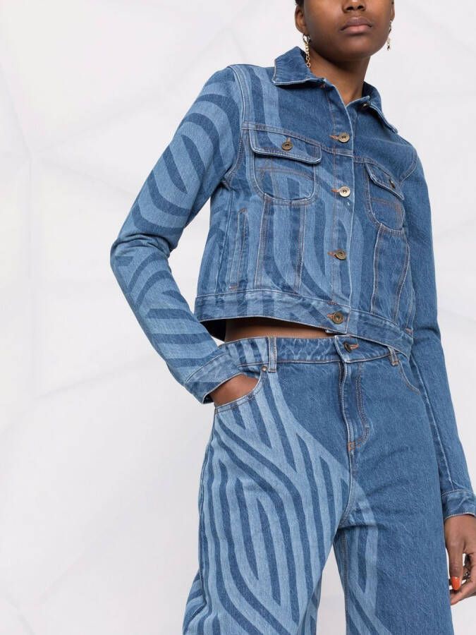 Ahluwalia Denim jack Blauw
