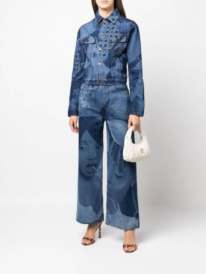 Ahluwalia Denim jack Blauw