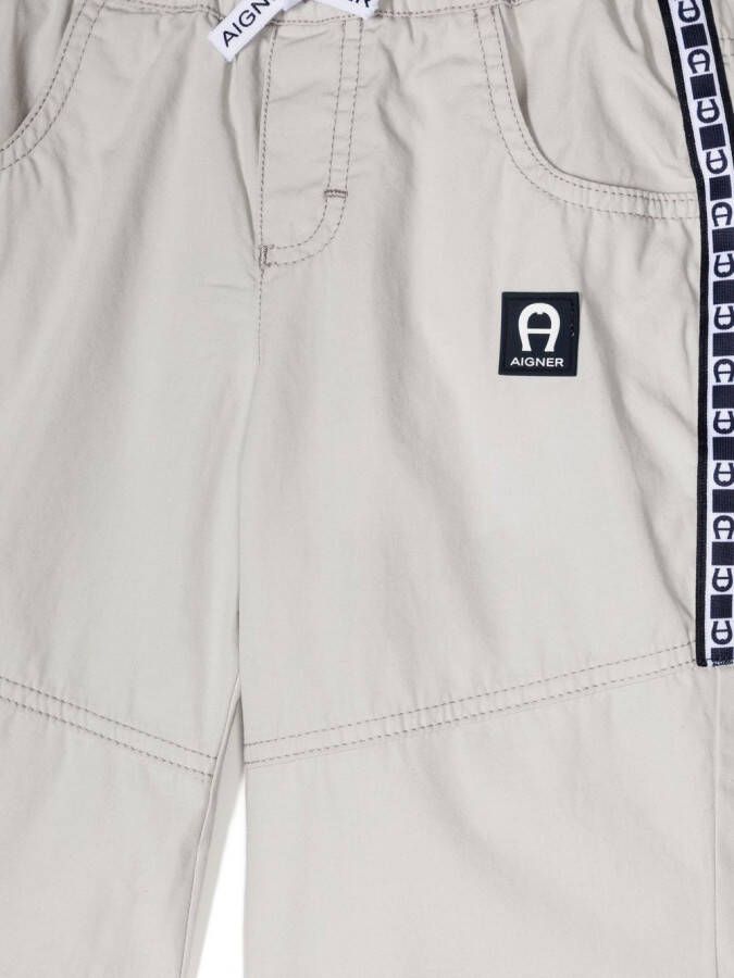 Aigner Kids Bermuda shorts met logoband Grijs