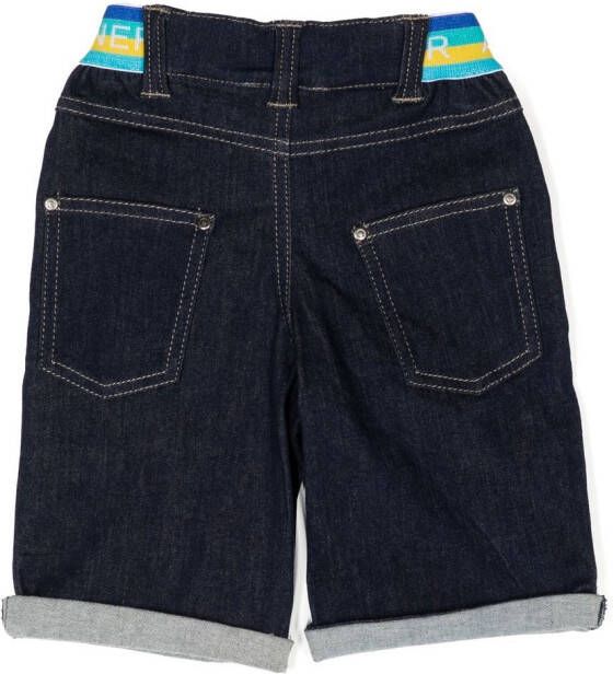 Aigner Kids Spijkershorts met geborduurd logo Blauw