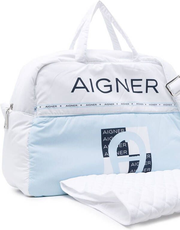 Aigner Kids Luiertas met logoprint Wit