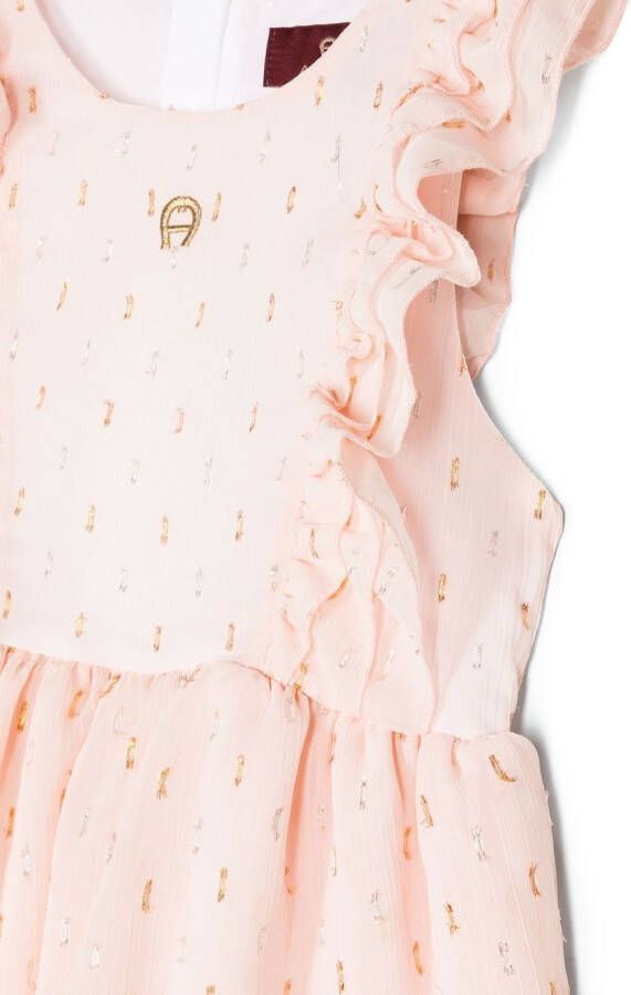 Aigner Kids Mouwloze jurk Roze