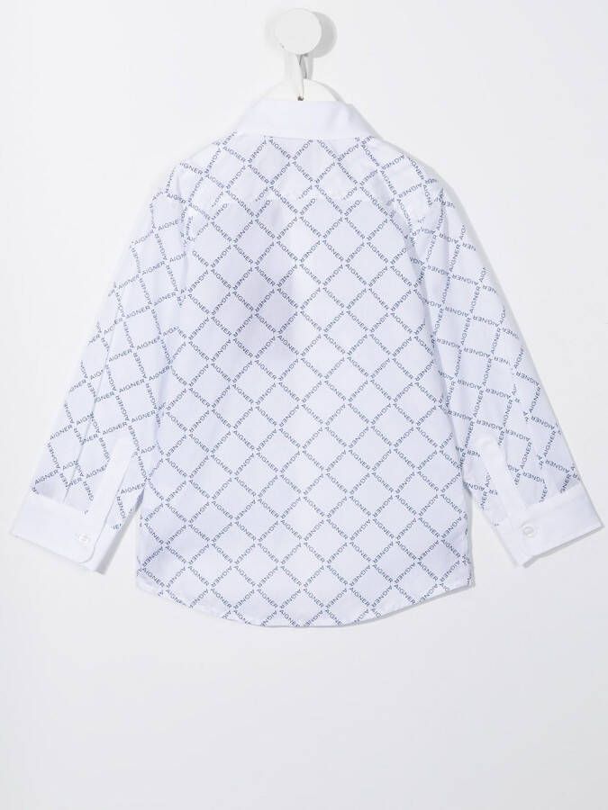 Aigner Kids Shirt met logoprint Wit