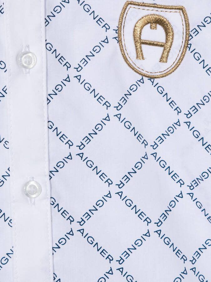 Aigner Kids Shirt met logoprint Wit
