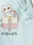 Aigner Kids T-shirt met kattenprint Blauw - Thumbnail 3