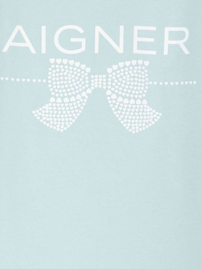 Aigner Kids T-shirt met logoprint Blauw