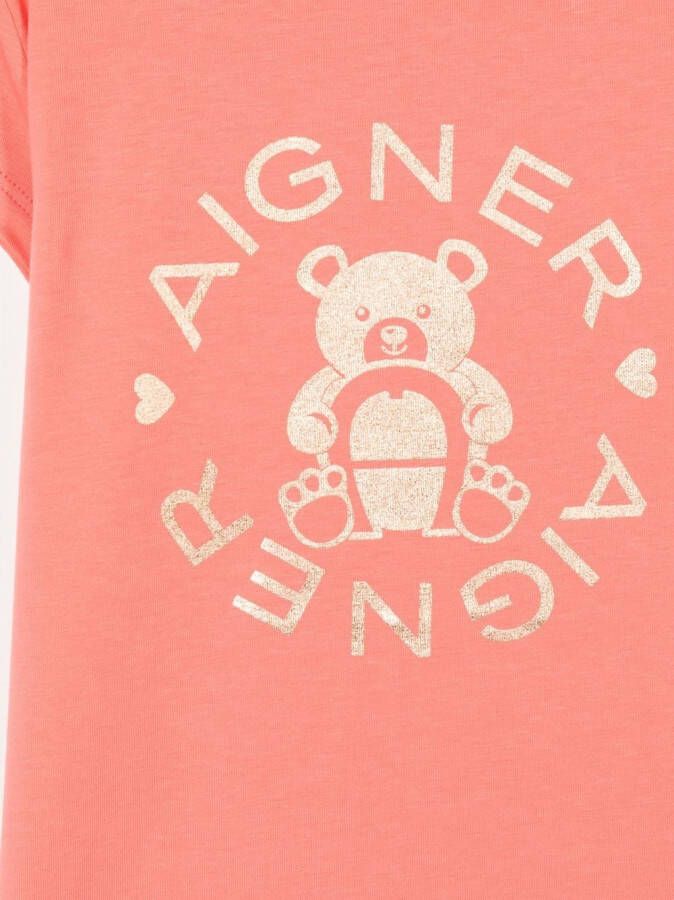 Aigner Kids T-shirt met logoprint Roze