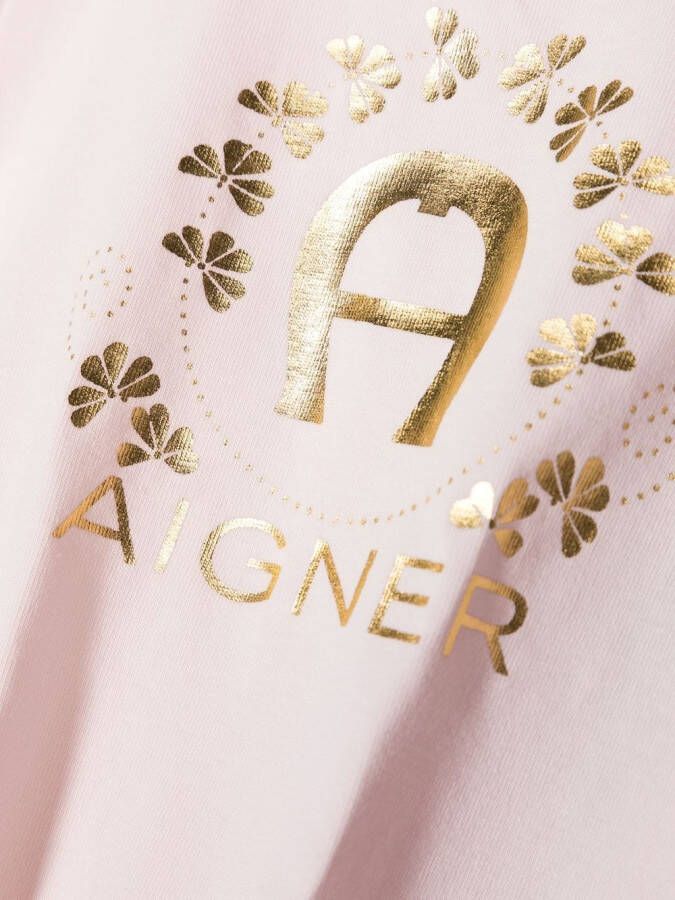 Aigner Kids T-shirt met logoprint Roze