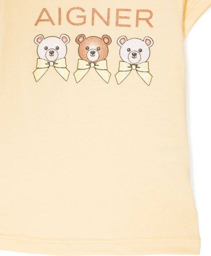 Aigner Kids T-shirt met logoprint Wit