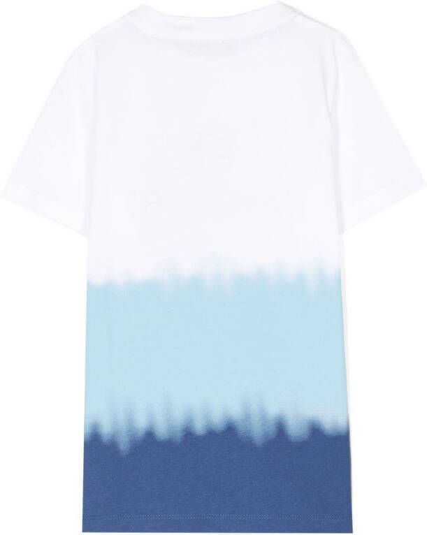 Aigner Kids T-shirt met tie-dye print Blauw