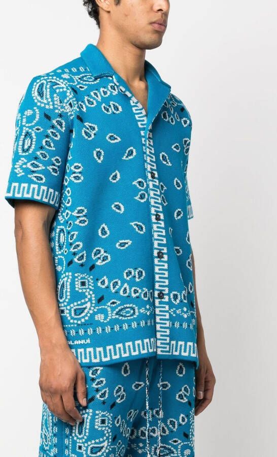 Alanui Overhemd met bandana print Blauw