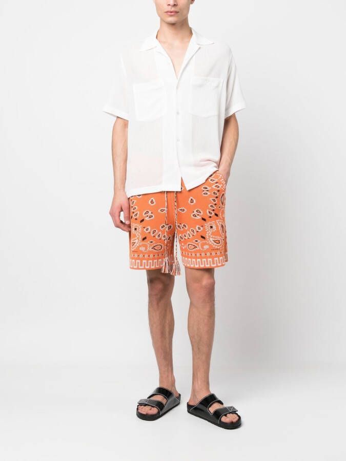 Alanui Shorts met bandanaprint Oranje