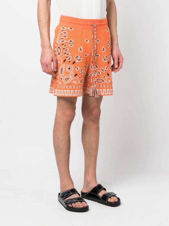 Alanui Shorts met bandanaprint Oranje