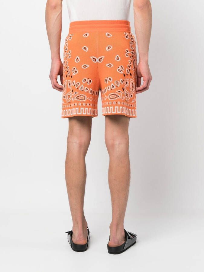 Alanui Shorts met bandanaprint Oranje