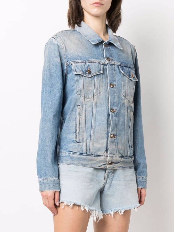 Alanui Denim jack Blauw