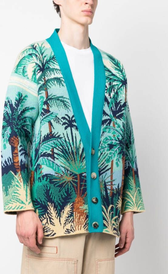 Alanui Vest met palmboomprint Blauw