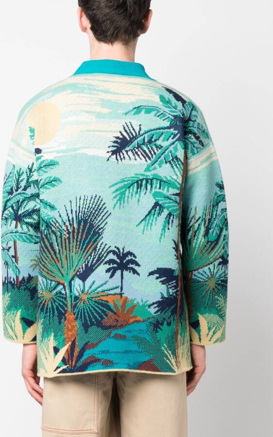 Alanui Vest met palmboomprint Blauw