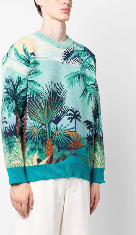Alanui Trui met palmboomprint Blauw