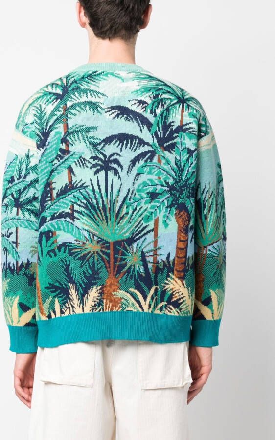 Alanui Trui met palmboomprint Blauw