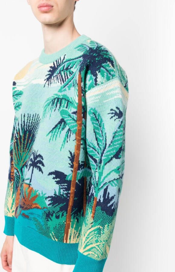 Alanui Trui met palmboomprint Blauw