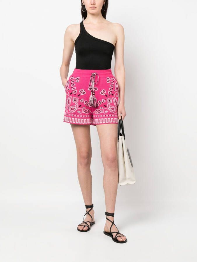 Alanui Shorts met bandanaprint Roze