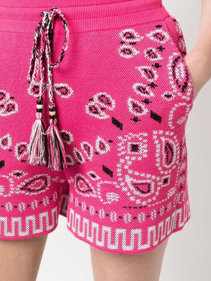 Alanui Shorts met bandanaprint Roze