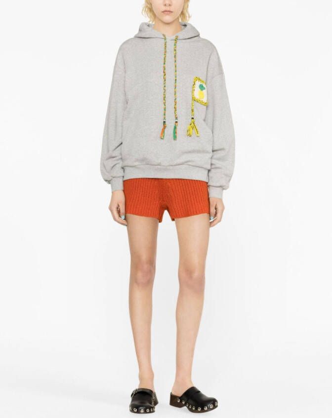 Alanui Hoodie met gehaakt detail Grijs