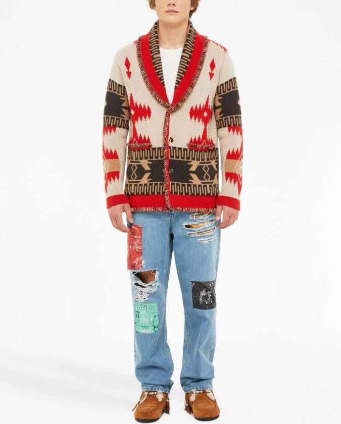Alanui Vest met jacquard Rood