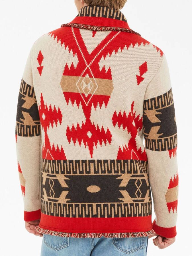 Alanui Vest met jacquard Rood