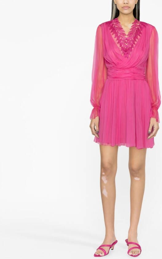 Alberta Ferretti Mini-jurk met kant Roze