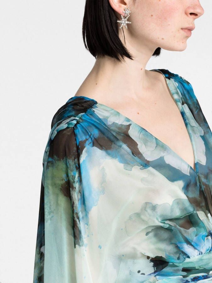Alberta Ferretti Avondjurk met print Blauw