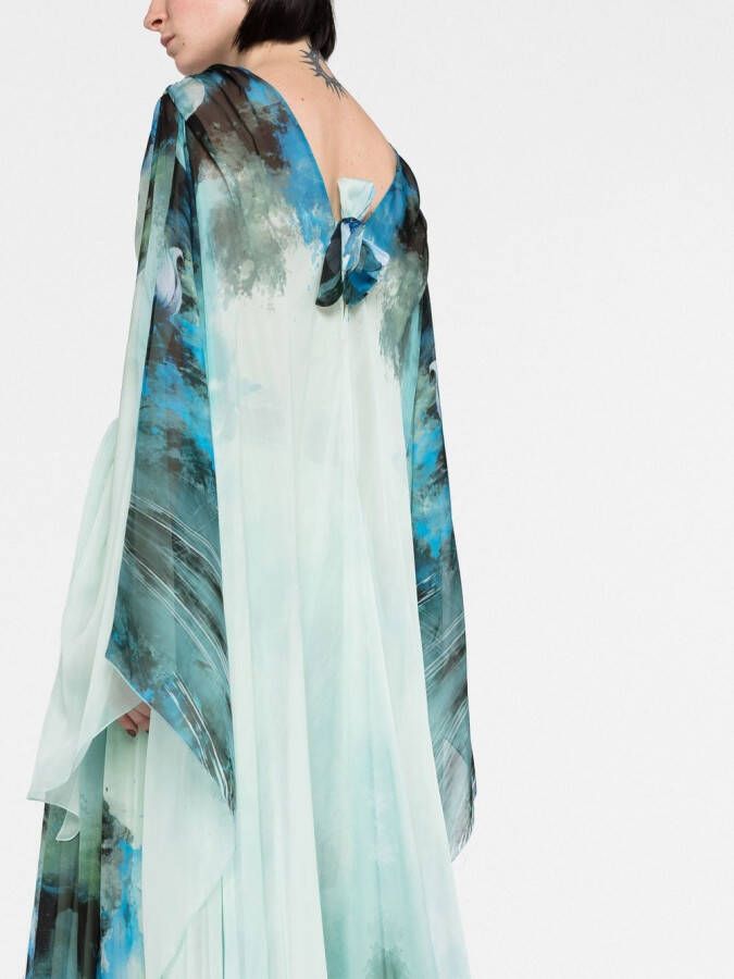 Alberta Ferretti Avondjurk met print Blauw