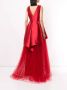 Alberta Ferretti Avondjurk van satijn en tule Rood - Thumbnail 4