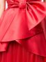Alberta Ferretti Avondjurk van satijn en tule Rood - Thumbnail 5