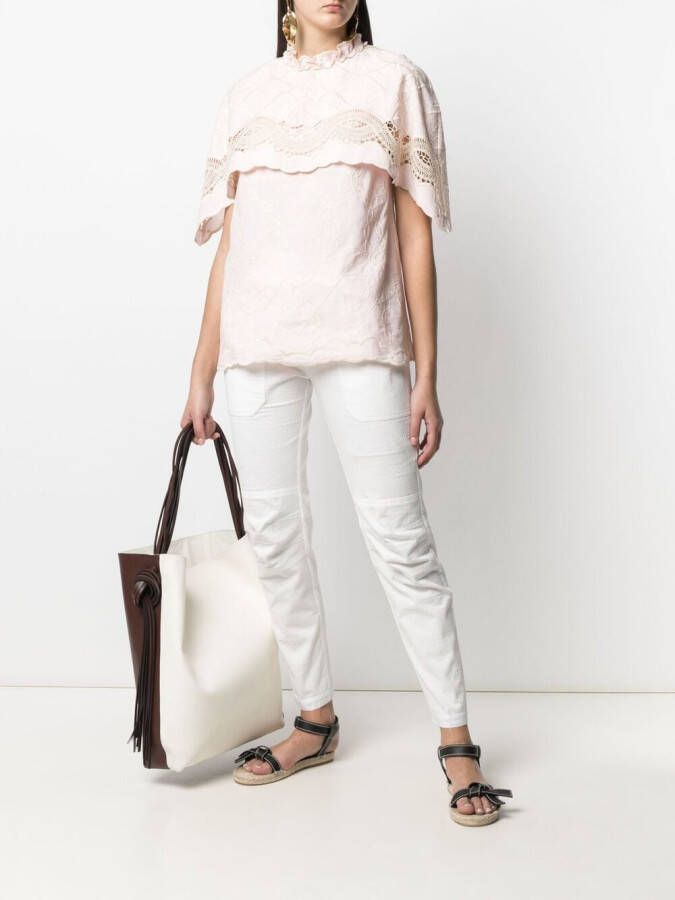 Alberta Ferretti Blouse met borduurwerk Roze