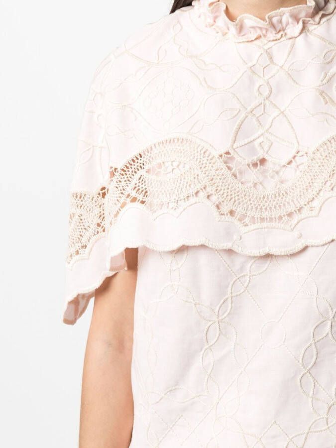 Alberta Ferretti Blouse met borduurwerk Roze